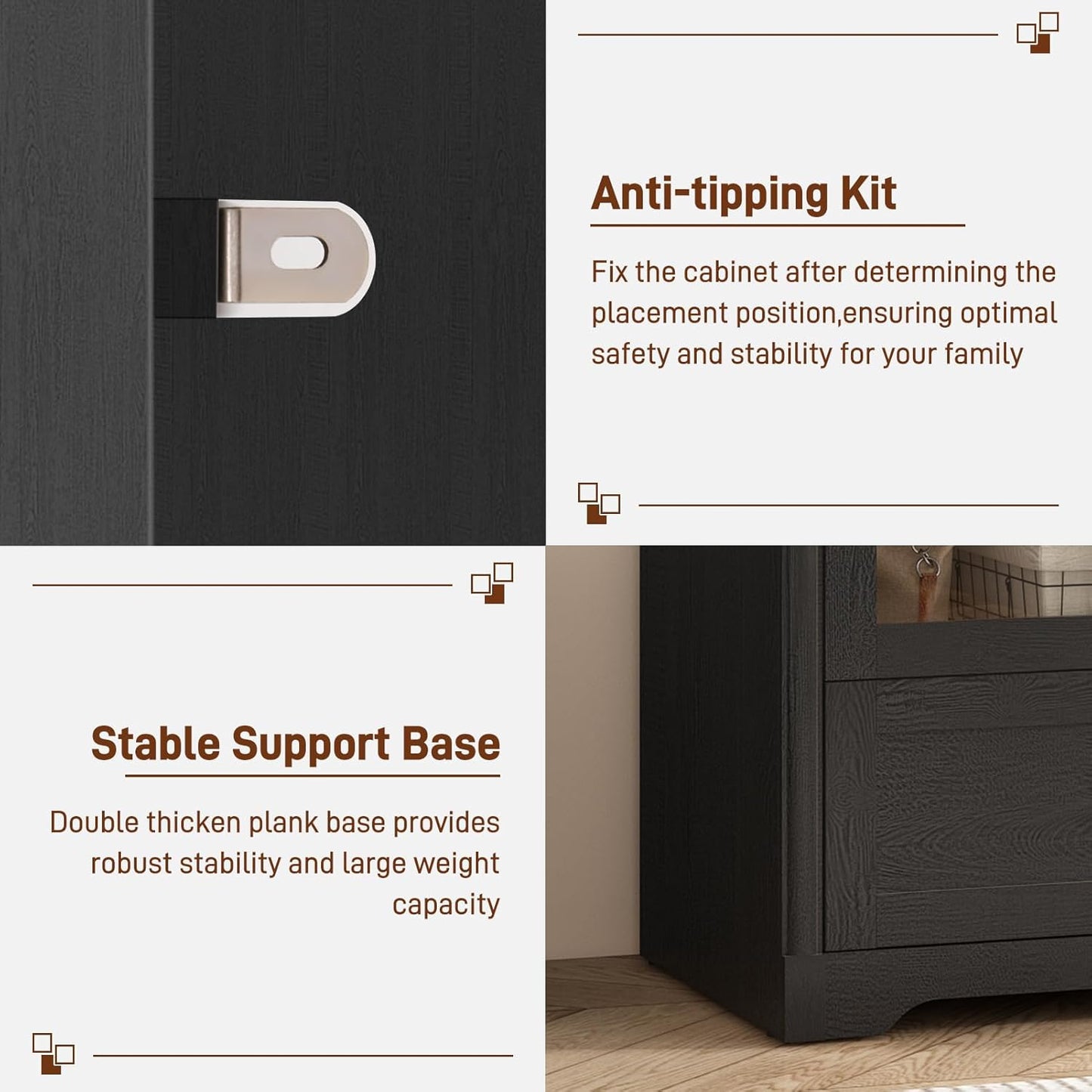 2 Doors Arched  W/Drawers,Led Light,Wooden Closet Wardrobe Cabinet with Hanging Rod for Bedroom,Modern Armoire Storage Cabinet W/Shelf,Black