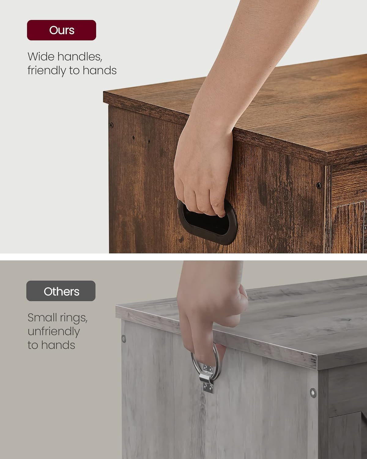 Storage Chest, Storage Trunk with 2 Safety Hinges, Storage Bench, Shoe Bench, Farmhouse Style, 15.7 X 31.5 X 18.1 Inches, for Entryway, Bedroom, Living Room, Cloud White ULSB062T14