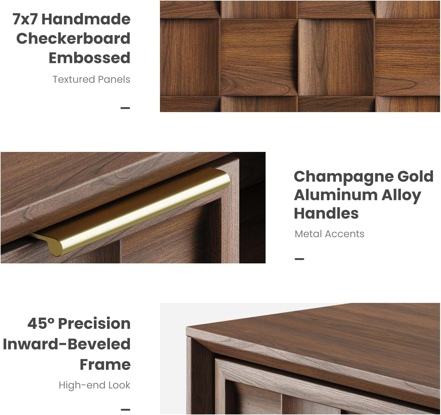 TV Stand with Two Doors, Entertainment Center 59" with Adjustable Shelves and Storage, Mid-Century Modern TV Stand for 50/55/65 Inch TV, Media Console Cabinet for Living Room, Bedroom Walnut