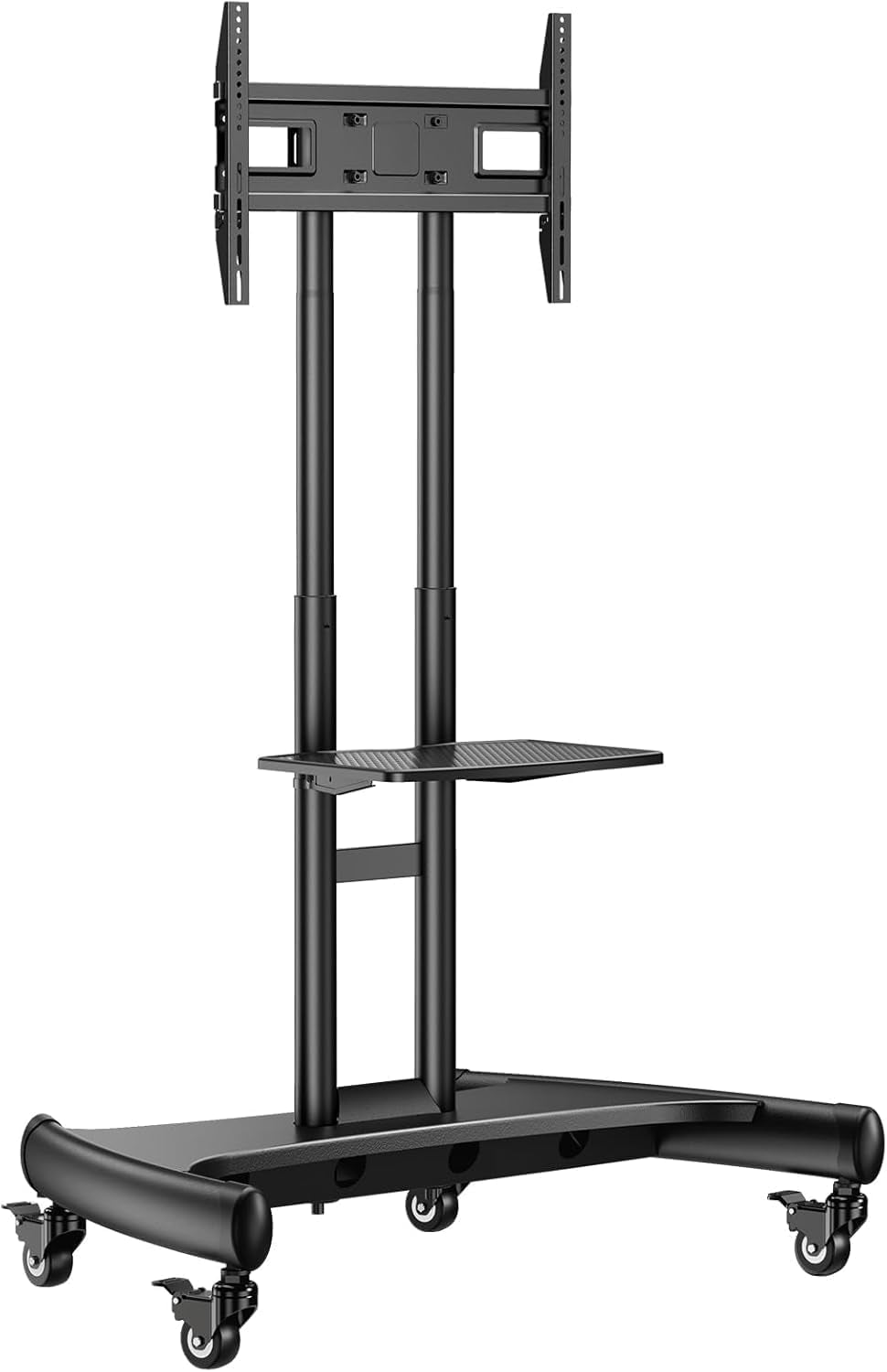 Rolling TV Stand for 32-82 Inch Flat/Curved LED/LCD/OLED Tvs, Outdoor Mobile TV Carts on Wheels with Adjustable Shelf, VESA 600X400Mm up to 100Lbs, Portable Mount with Wheels PGTVMC05-1