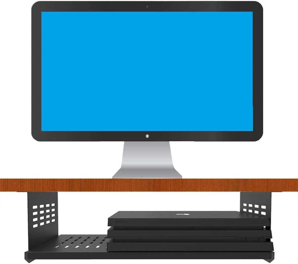 under Desk Computer Mount for Small Form Factor SFF Computers and Pcs,Using Space 17.3" X H 4" X D 12", Compatible with Playstation 4, PS4 Slim, PS4 Pro,Gaming under Desk(4Inch High)