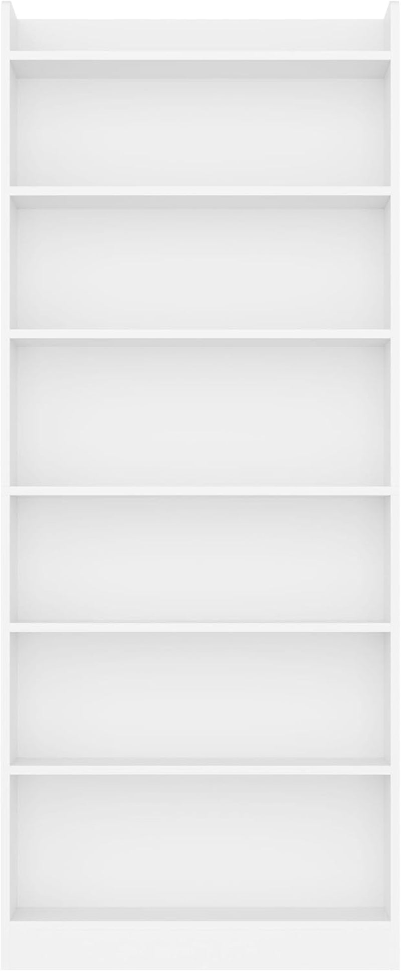 7-Tier Open Bookcase and Bookshelf, Modern Simple Floor Standing Display Storage Shelves with Top Open Compartment for Home Office, Living Room, Bed Room - White