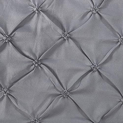 Lightweight Soft Microfiber Pillow Shams, Well Crafted Pinch Pleat, King Size (20X36) Grey Color 2 Pack