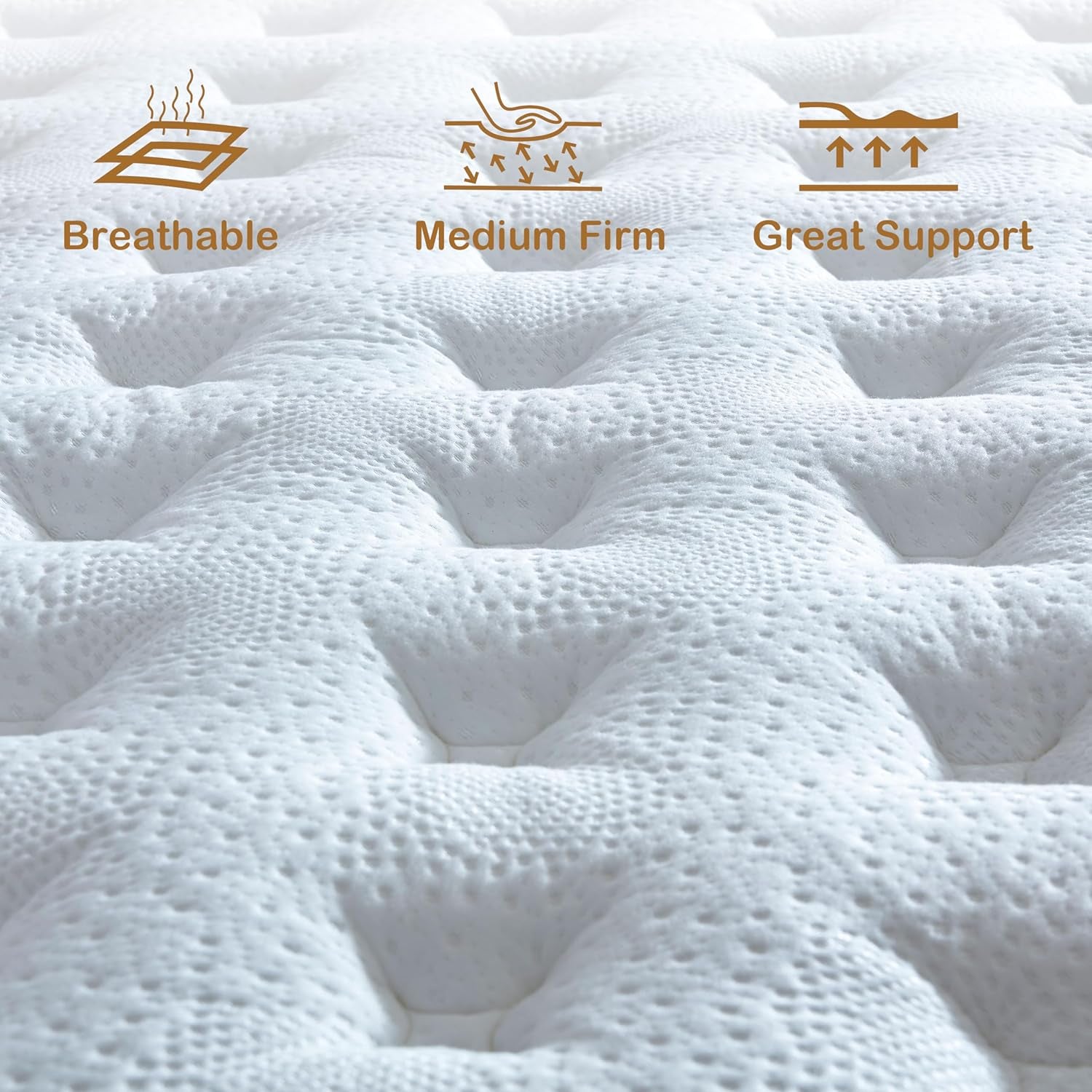 Queen Mattress, 12 Inch Mattresses Queen Size in a Box, Individually Wrapped Pocket Spring Mattresses,Pressure Relief, Medium Firm Support, Breathable and Low Motion Transfer