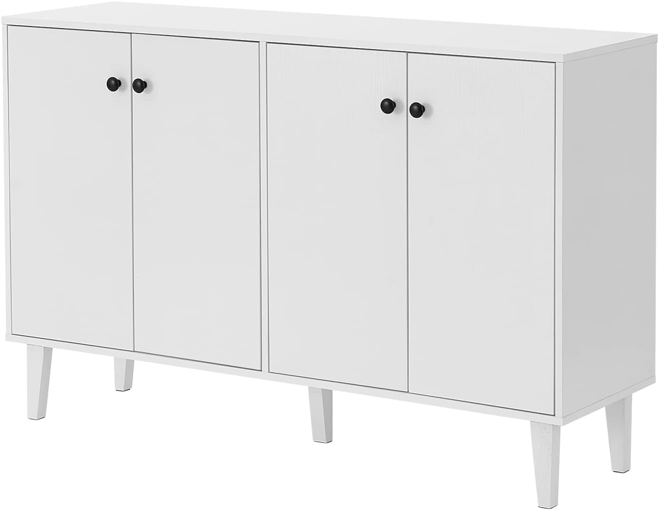 Sideboard Buffet Cabinet Kitchen Storage Cabinet Living Room 4 Doors Console Table (White)