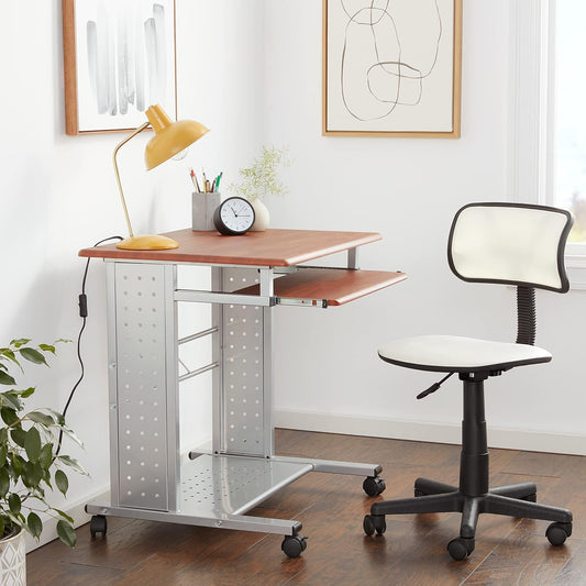 Safco SOHO Mobile Workstation, Medium Cherry and Metallic Gray