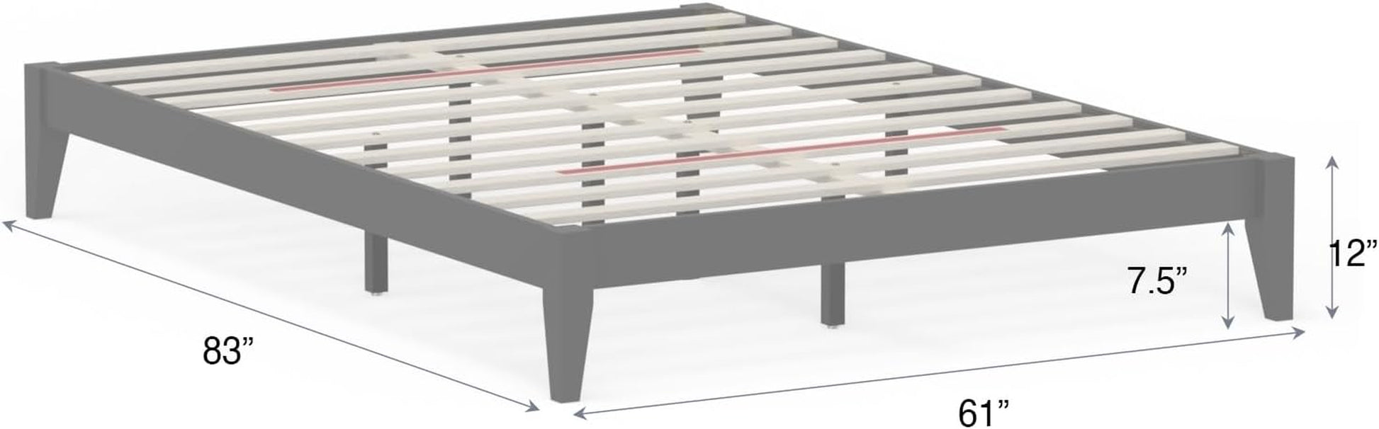 Serene Farmhouse Style Wood Bed Frame in Queen Size (No Headboard) - Coastal Modern Design, Sturdy, Easy Assembly, Ample Underbed Storage, White Finish