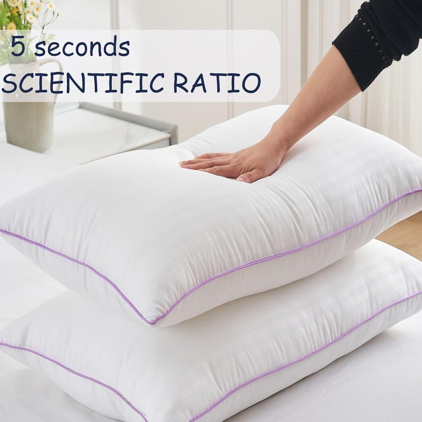 Pillows King Size Set of 2,Breathable Hotel Collection Bed Pillows for Sleeping Medium Soft down Alternative Microfiber Filled,20 X 36 Inches