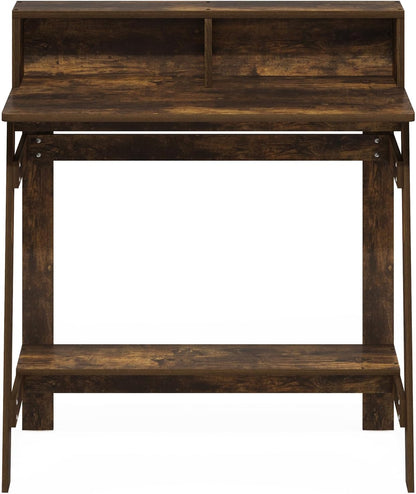 Simplistic Desk, Gaming Desk with Monitor Stand, a Frame Computer Desk, Office Desk for Home Office, Bedroom, Amber Pine