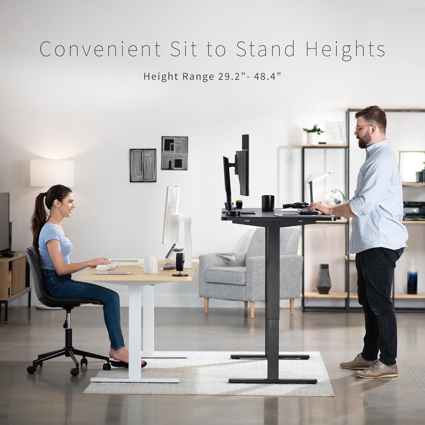 Electric 71 X 30 in Standing Desk, Memory Height Adjustment, 1B Series, Dark Gray Top Gray Frame, DESK-KIT-1G7G
