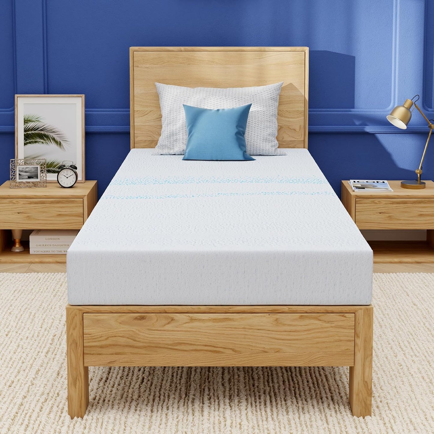 6 Inch Twin Mattress for Kids, Gel Memory Foam with Charcoal, Fiberglass Free, Certipur-Us Certified, Temperature-Regulating, Washable Cover, Medium Firm, Bed in a Box, 75"X38"X6"