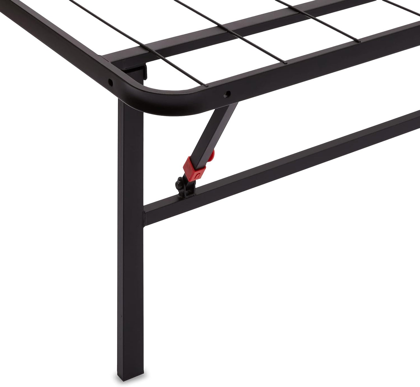 Bed Frame with Storage, Foldable Metal Platform, Sturdy Steel, No Box Spring Needed, 14-Inch High, Tool-Free Setup, Queen Size, Black