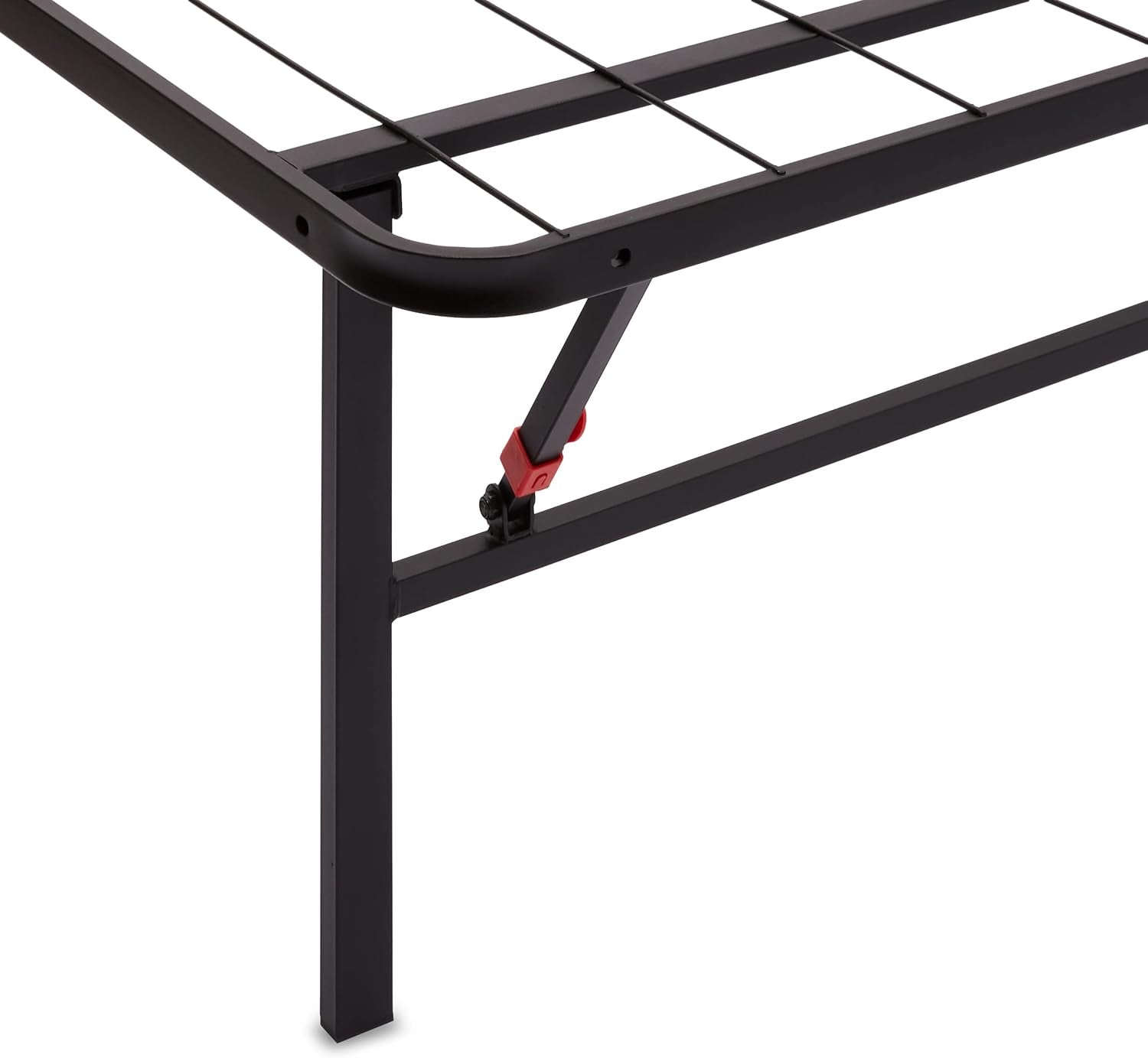 Bed Frame with Storage, Foldable Metal Platform, Sturdy Steel, No Box Spring Needed, 14-Inch High, Tool-Free Setup, Queen Size, Black