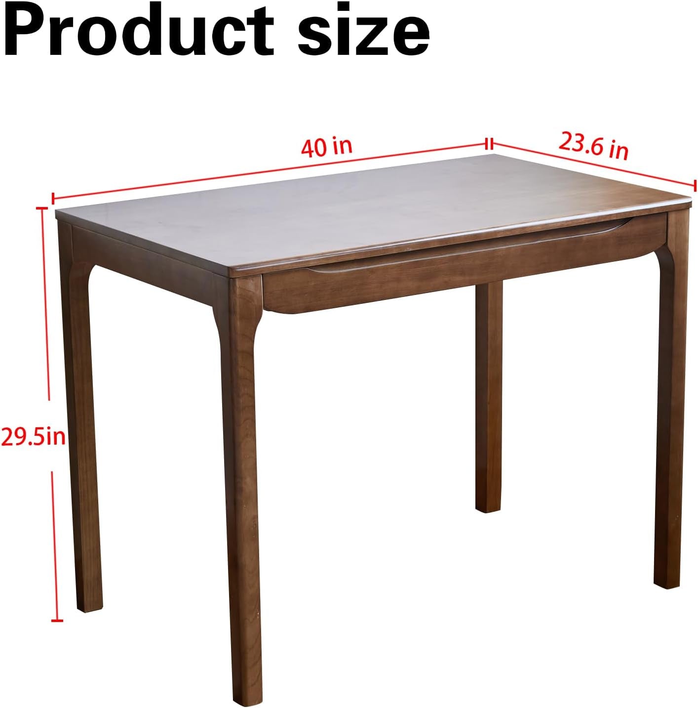 40"X24" Solid Wood Desk with Drawers,Wood Writing Desk for Small Spaces, Home Office Desks for Work, Gaming Study PC Desk for Bedroom, Student Computer Desks(Walnut, 40 Inch)