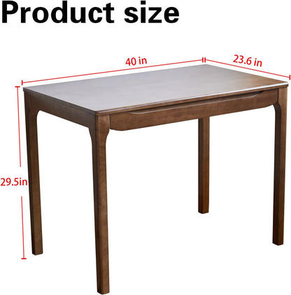 40"X24" Solid Wood Desk with Drawers,Wood Writing Desk for Small Spaces, Home Office Desks for Work, Gaming Study PC Desk for Bedroom, Student Computer Desks(Walnut, 40 Inch)