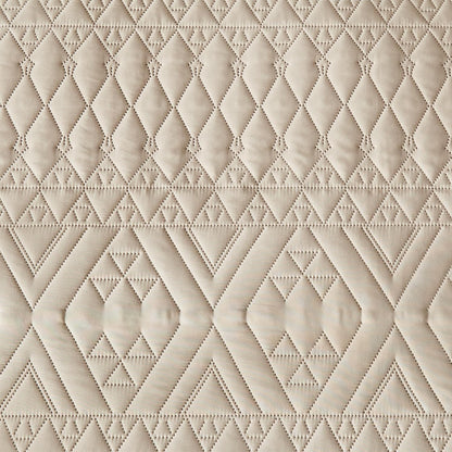 King/Cal King Size Quilt Bedding Set,Beige Lightweight Microfiber Soft Bedspread,Modern Style Geometric Pattern Coverlet Set for All Seasons,3 Piece(1 Quilt,2 Pillow Shams)