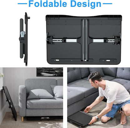 Laptop Stand for Bed, Adjustable Leather Bed Desk with Foldable Legs, X-Large Laptop Bed Table Tray with Drawer for Bed Couch Floor Writing Working Reading Eating Painting (Black, 23.6"×15.7")