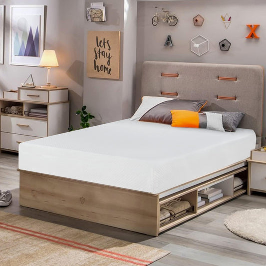 | 8 Inch Twin Mattress | Medium Firm | Gel Memory Foam Mattress | White | Bed in a Box, Certipur-Us Certified | Pressure Relief, Cooling Ventilated Foam | Washable Removable Cover