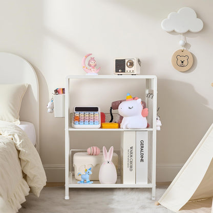Nightstand, End Table with Hooks and Holder, Kids Nightstand for Bedroom, Toddler Bedside Table, Small Pink Desk for Girls, Coffee Table for Living Room, Dorm, Office (Pink)