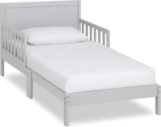 Brookside Wooden Toddler Bed in Pebble Grey, Greenguard Gold & JPMA Certified, Kids Bed with Safety Rails, Low-To-Floor Design, Non-Toxic Pinewood Finish