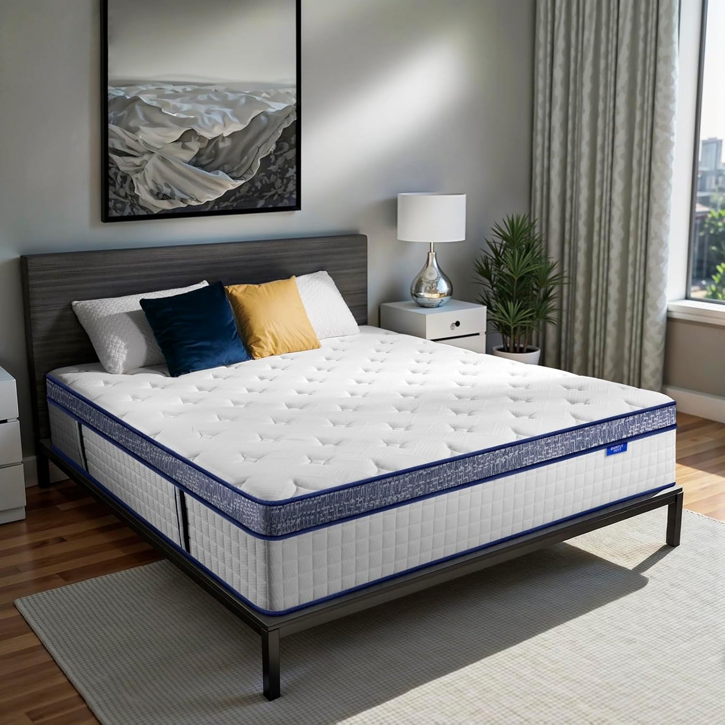 King Size Mattress, 14 Inch Hybrid King Mattress in a Box, Memory Foam Individual Pocket Springs, Medium Firm Comfort, Motion Isolation, Ideal for All Sleep Positions, Certipur-Us Certified