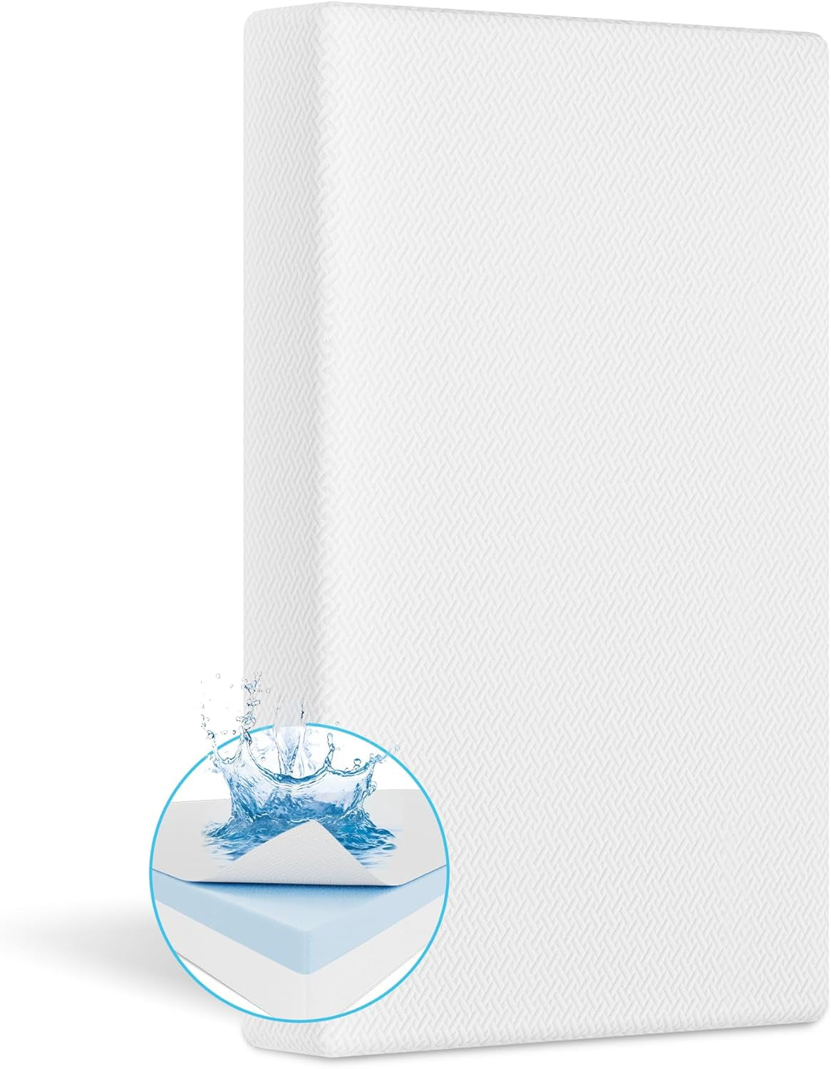 Pack and Play Mattress 38"X26", Pack N Play Mattresses for Playpens, Dual-Layer Mini Crib Mattress with Waterproof Washable Breathable Cover for Infants and Toddlers