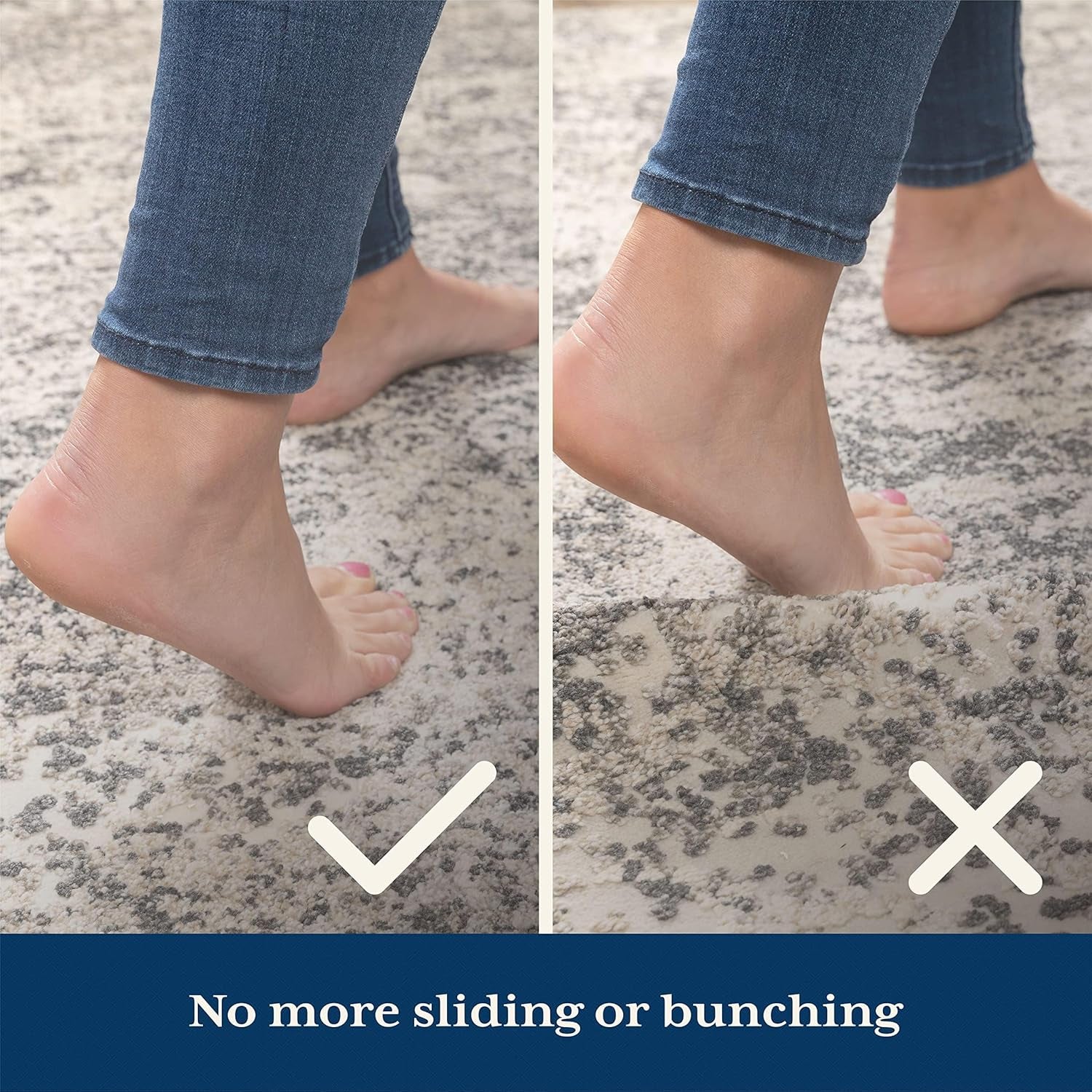 Rug Gripper Pad for Hardwood Floors, Thick Cushion Non Slip Rug Pads for Area Rugs, Rug Grippers for Tile Floors, under Carpet anti Skid Mat, Keep Your Rugs Safe and in Place, 2X3 Ft