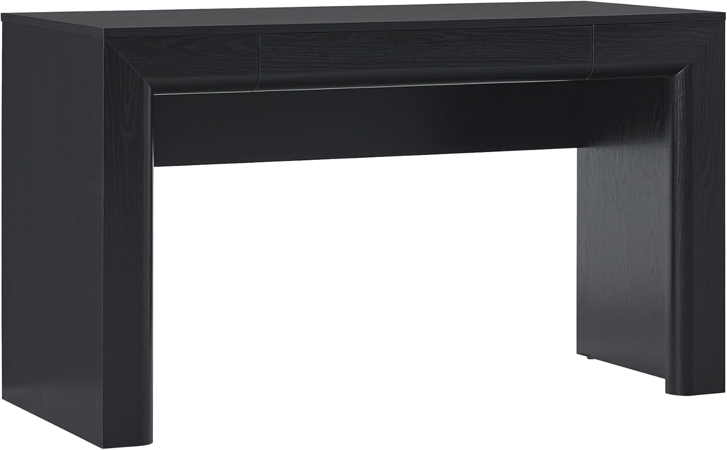 Amira Modern MDF Waterfall Writing Desk with a Built-In Storage Drawer, 52 Inch, Black