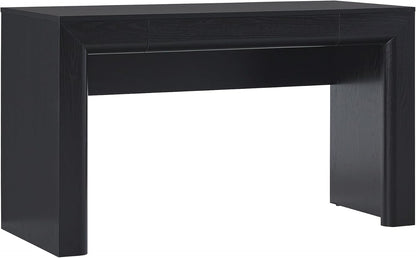 Amira Modern MDF Waterfall Writing Desk with a Built-In Storage Drawer, 52 Inch, Black