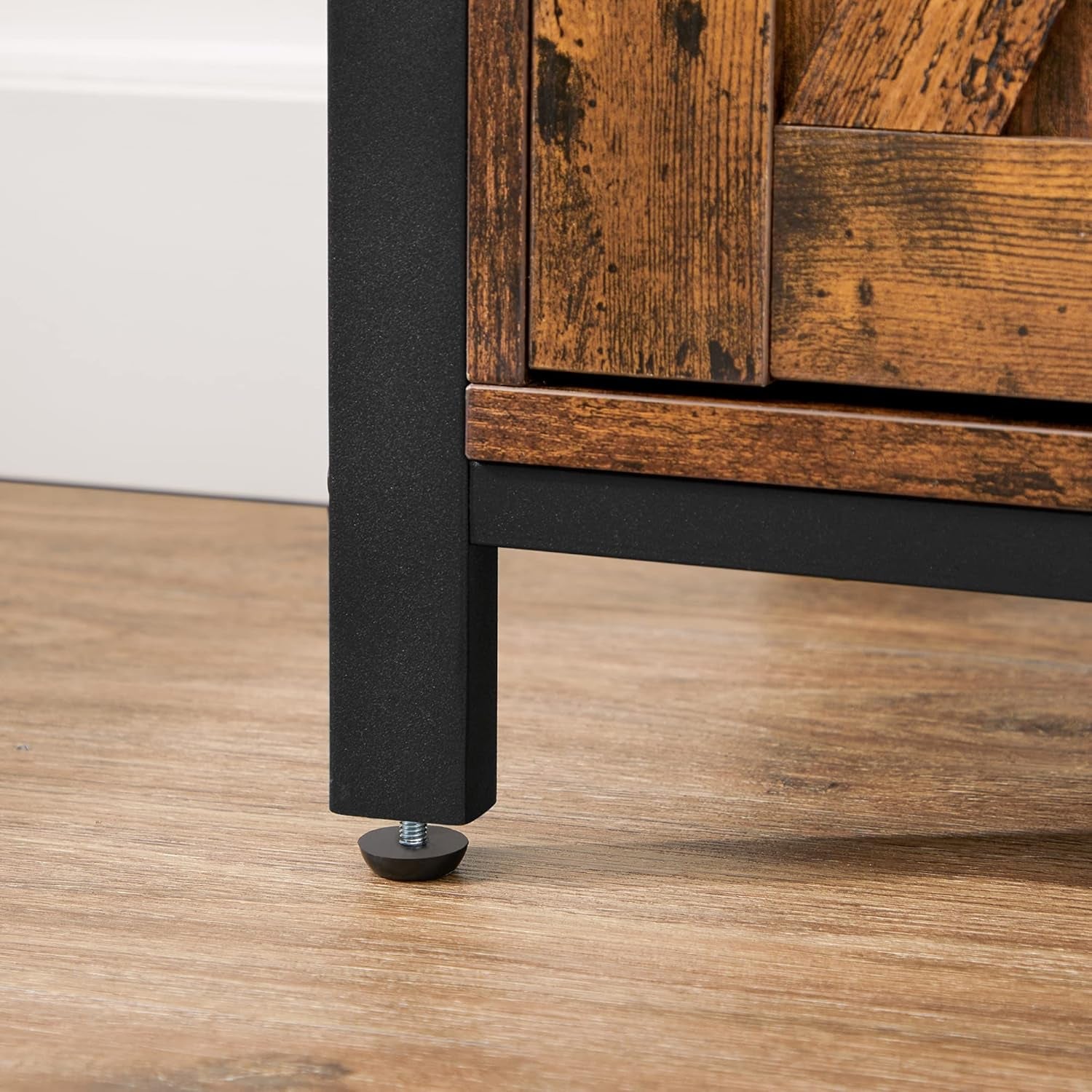 BOHOVEN Collection - Buffet Cabinets, Set of 2, Sideboard Storage Cabinets with Rattan-Like Doors and Drawers, Accent Cabinets, Adjustable Shelf, Boho Style, for Living Room, Ebony Black