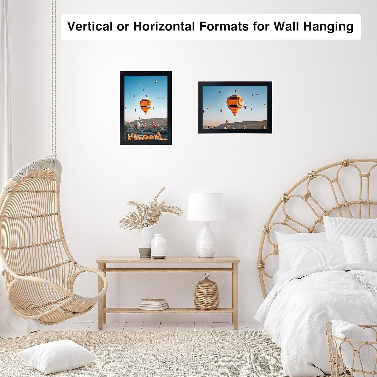 8.5X11 Inch Picture Frame Black for Certificate Poster and Photo, Horizontal and Vertical Formats for Wall Hanging or Tabletop, 8.5X11 Frame with Shatter Resistant Plexiglass, Black