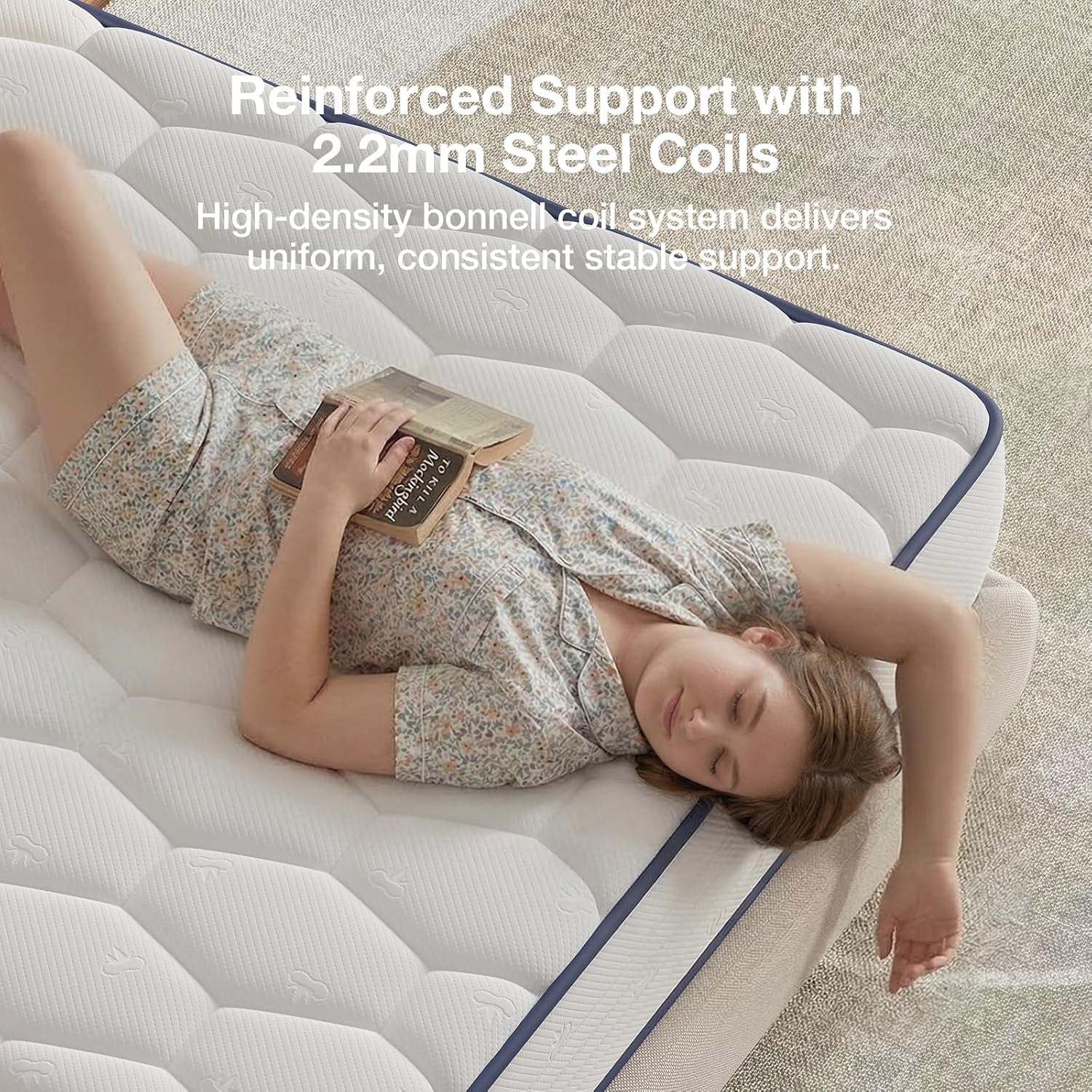 6 Inch Twin Mattress,Bonnell Spring Hybrid Mattresses for Spine Support & Cooling Comfort - Twin Bed Mattress,Adaptive Foam Layer with Medium Firm- Certipur-Us Certified for Youth/Guest Rooms