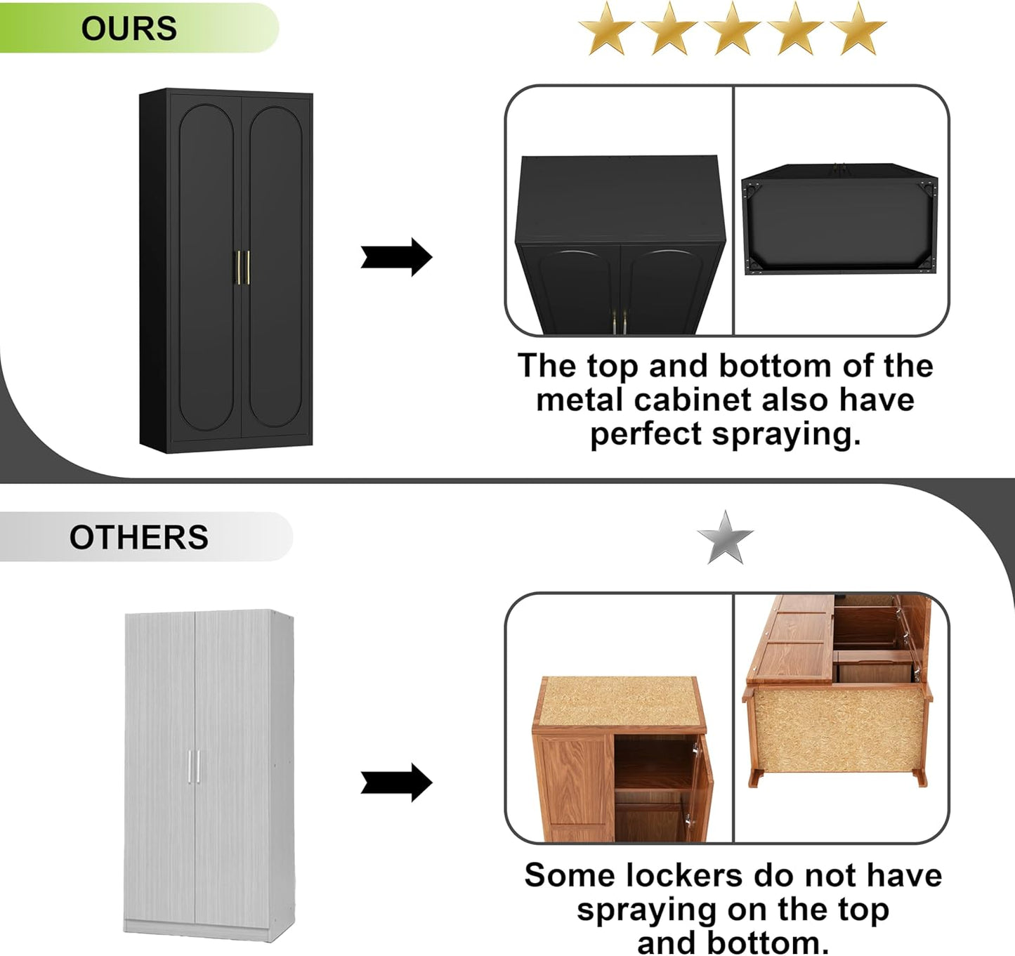 Armoire Wardrobe Closet with Doors, 71'' Wardrobe Cabinet with Hanging Rod, Metal Closet with 2 Adjustable Shelves for Bedroom School, Employee, Gym, Armarios De Ropa Para Dormitorio, Black