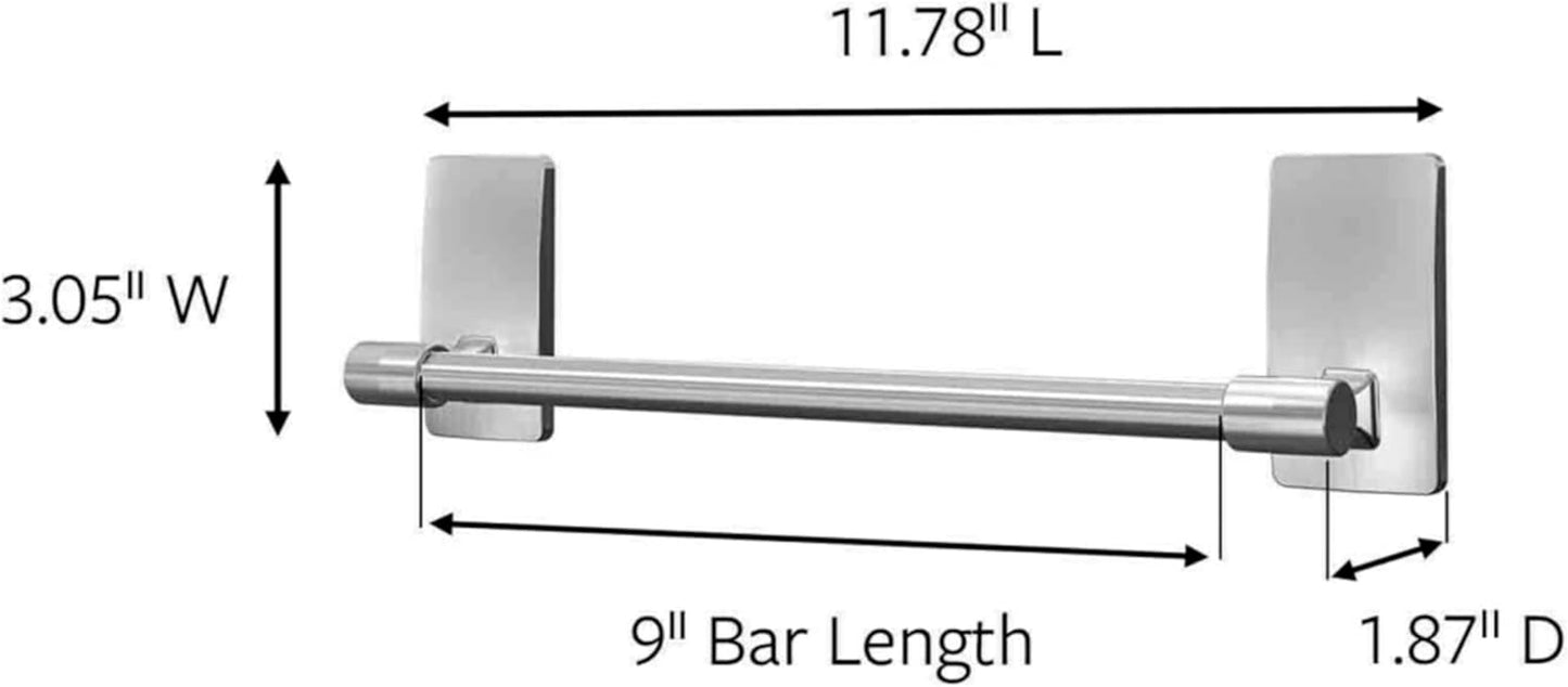 Towel Bar with Water Resistant Strips, Organize Your Bathroom, Easy to Open Packaging