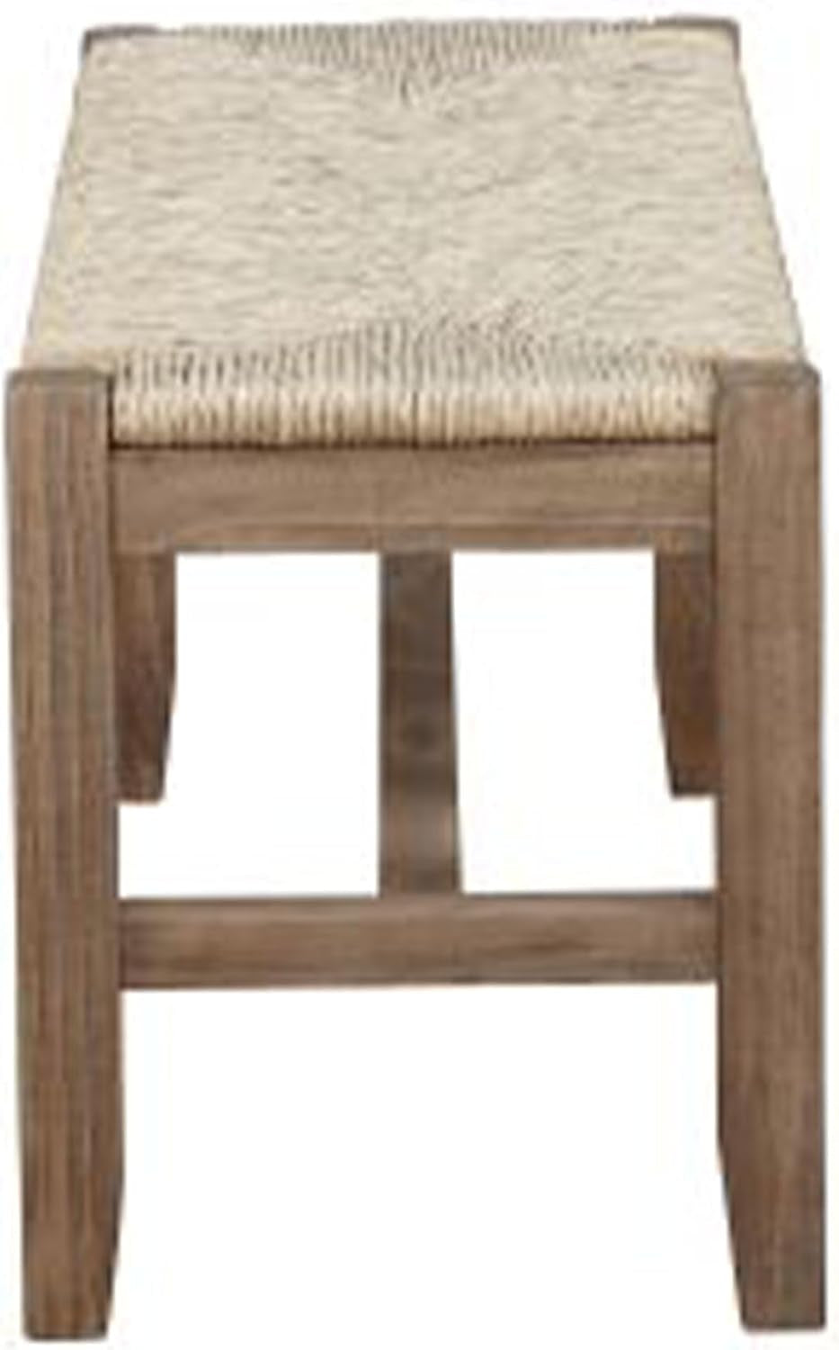 Newport 40 Inch Solid Wood Entryway Bench - Modern Farmhouse Indoor Decorative Bench with Natural Seagrass Rush Seat - Furniture for Entryway, Dining Room, or Kitchen (Natural)