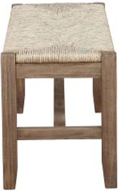 Newport 40 Inch Solid Wood Entryway Bench - Modern Farmhouse Indoor Decorative Bench with Natural Seagrass Rush Seat - Furniture for Entryway, Dining Room, or Kitchen (Natural)