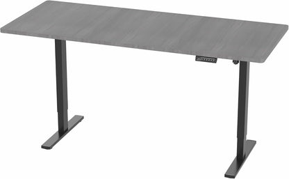 Electric 55 X 28 in Standing Desk, Memory Height Adjustment, 1B Series, One-Piece Rustic Vintage Brown Top, Gray Frame, DESK-KIT-1G55N