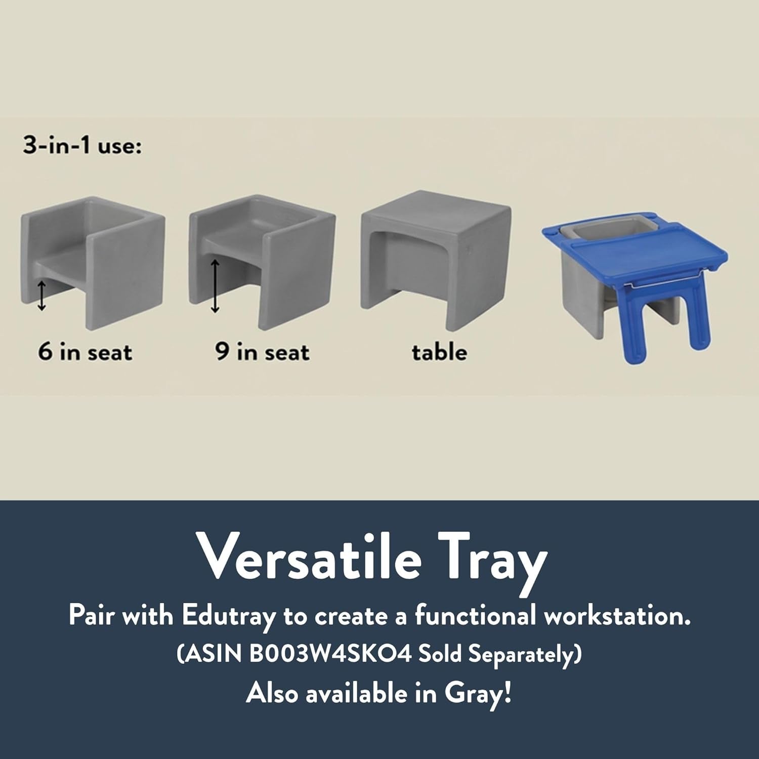 3-In-1 Cube Chair for Kids, Flexible Seating Classroom Furniture, 4-Pack