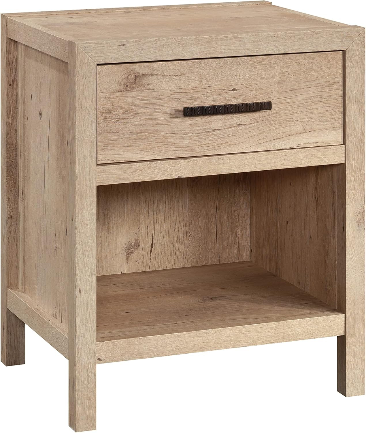 Pacific View Bedroom Night Stand, Spacious Storage, 1 Drawer Nightstand, Prime Oak Finish