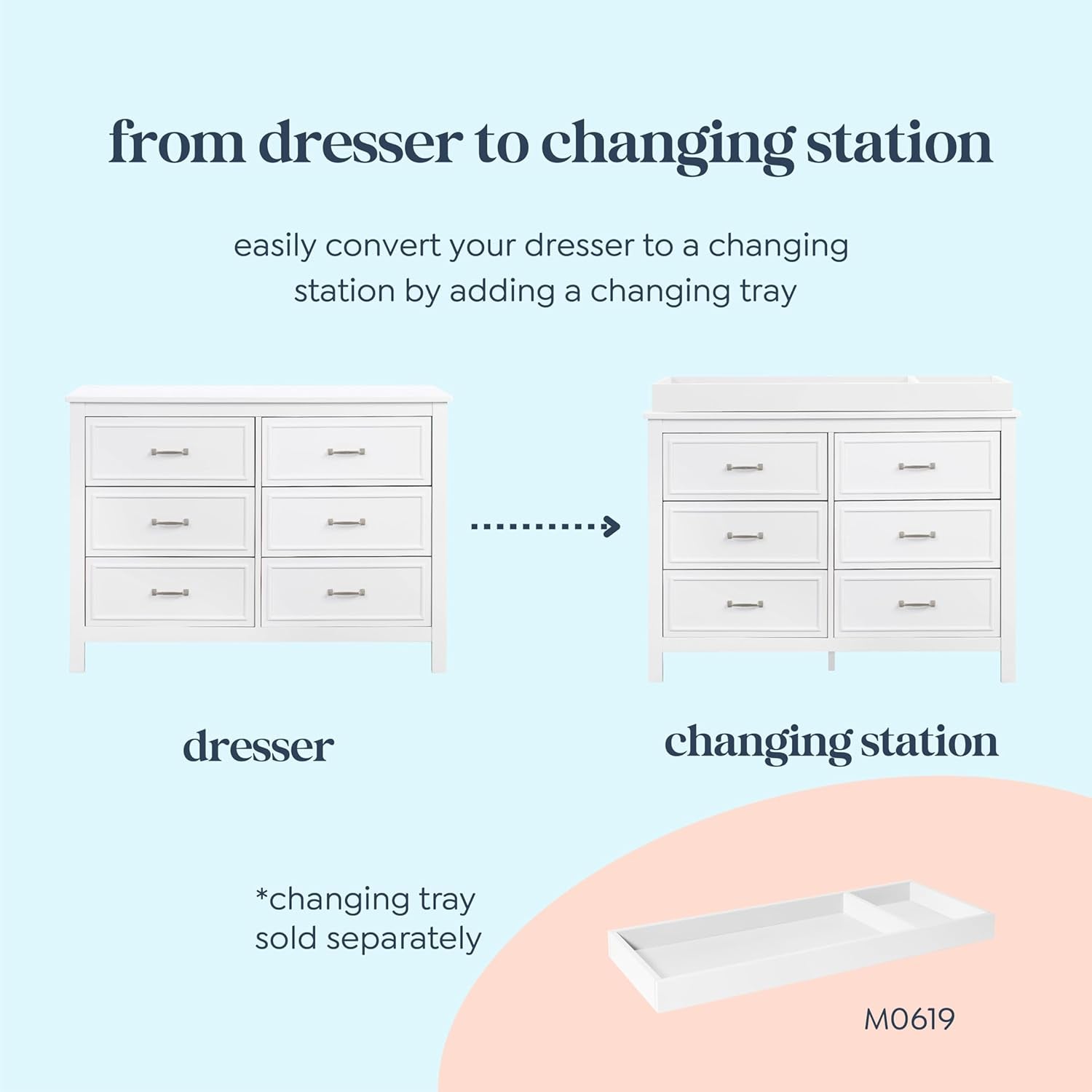 Charlie 6-Drawer Double Dresser in White