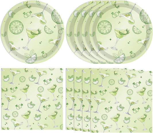 40PCS a Tiny Bit Older Birthday Decor Martini Themed Bachelorette Disposable Plates and Napkins Martini Party Decorations for Bridal Shower Engagement Bachelorette Party Supplies