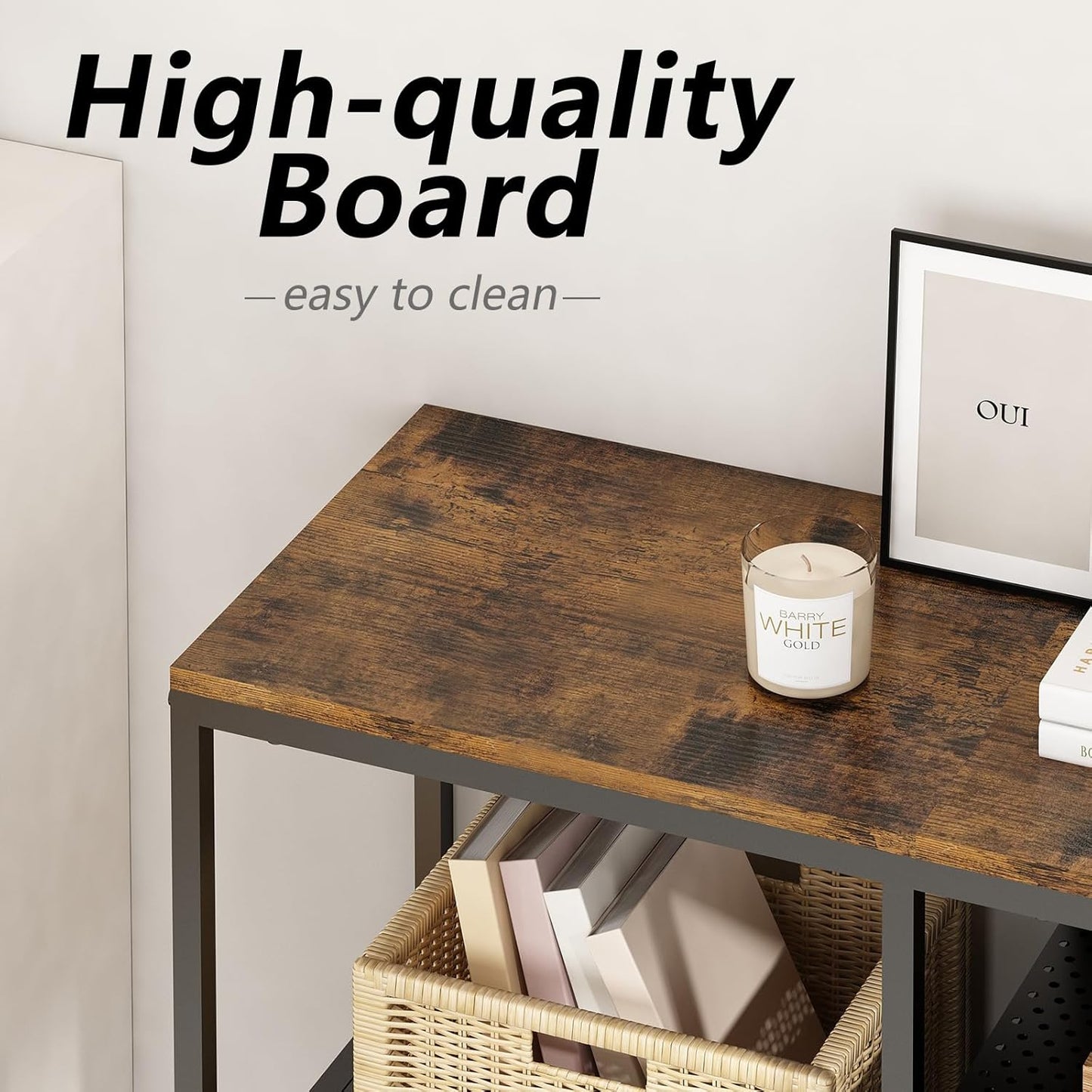 Floating Wall TV Stand, Wall Mounted TV Stand with Storage Cabinet, Wall Mounted TV Cabinet Entertainment Television Center for TV up to 50 Inch, for Living Room, Bedroom, Metal, Black