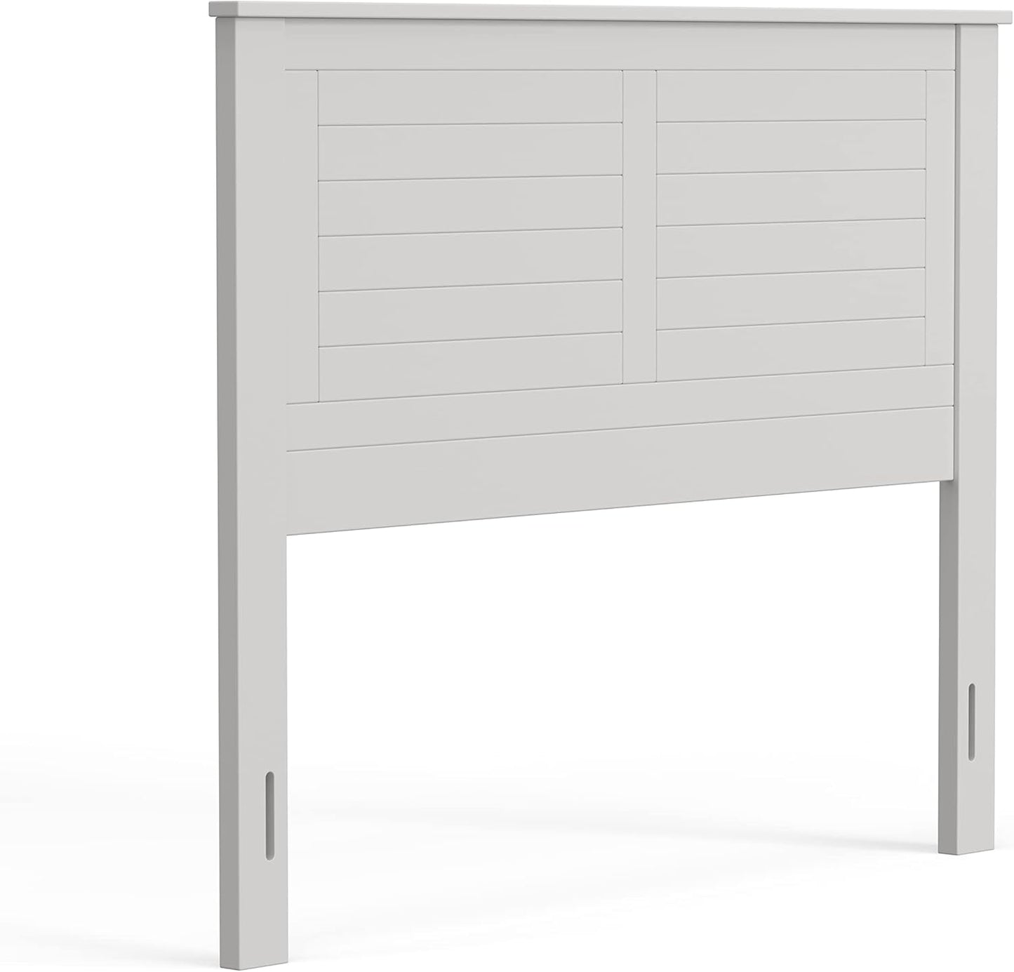 Campagne Wood Panel Headboard in White - Full Size
