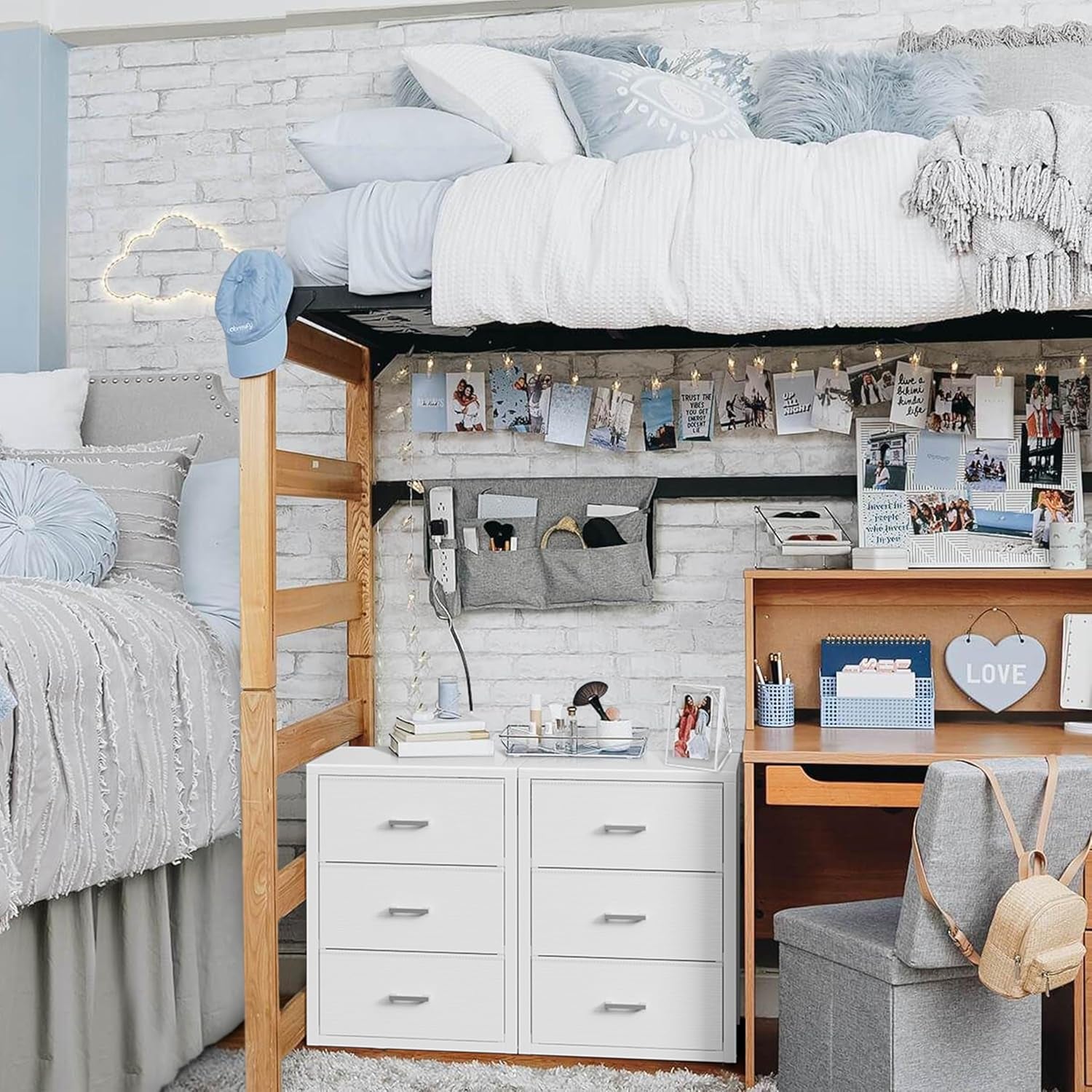 Closet Drawers White 3 Drawer Dresser for Closet Organizers and Storage Bedroom Dorm Modern