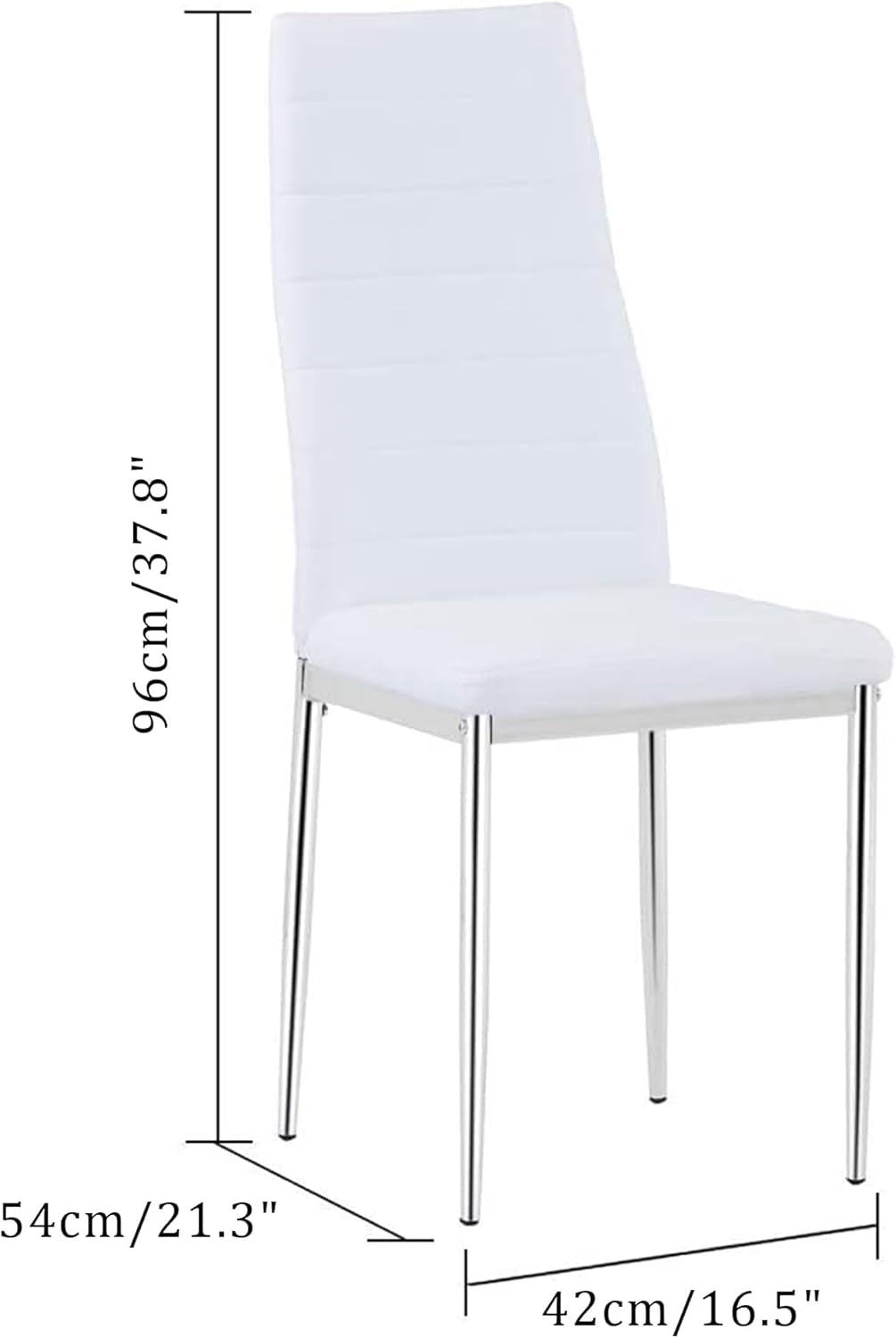 5 Piece Dining Table Table Set, Tempered Glass Dining Table Set for 4 Kitchen Table Set with 4 Upholstered Chairs for Kitchen Dining Room (Sliver Table with White Chair)