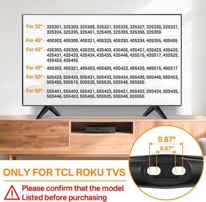 Replacement TV Base Stand for TCL Roku TV Legs - Compatible with TCL Smart TV Models 32S321, 40S325, 43S303, 50S425, 55S525 Easy to Install with Screw Kits