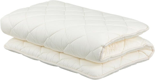 Japanese Futon, Twin Size, White - Foldable Shikibuton Floor Bed - Medium Firm Quilted Cotton Sleeping Pad, Portable Roll-Up Japanese Floor Bed for Guests & Small Spaces