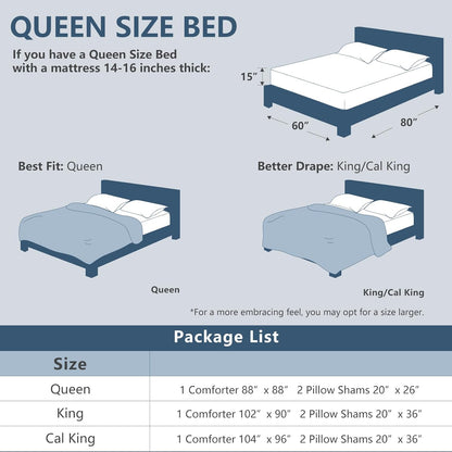 King Size Comforter Set 3 Pieces, Heathered Khaki Soft Luxury King Bedding Sets, Breathable Lightweight down Alternative Comforter with 2 Pillow Shams, All Season Bed Set Gift for Home