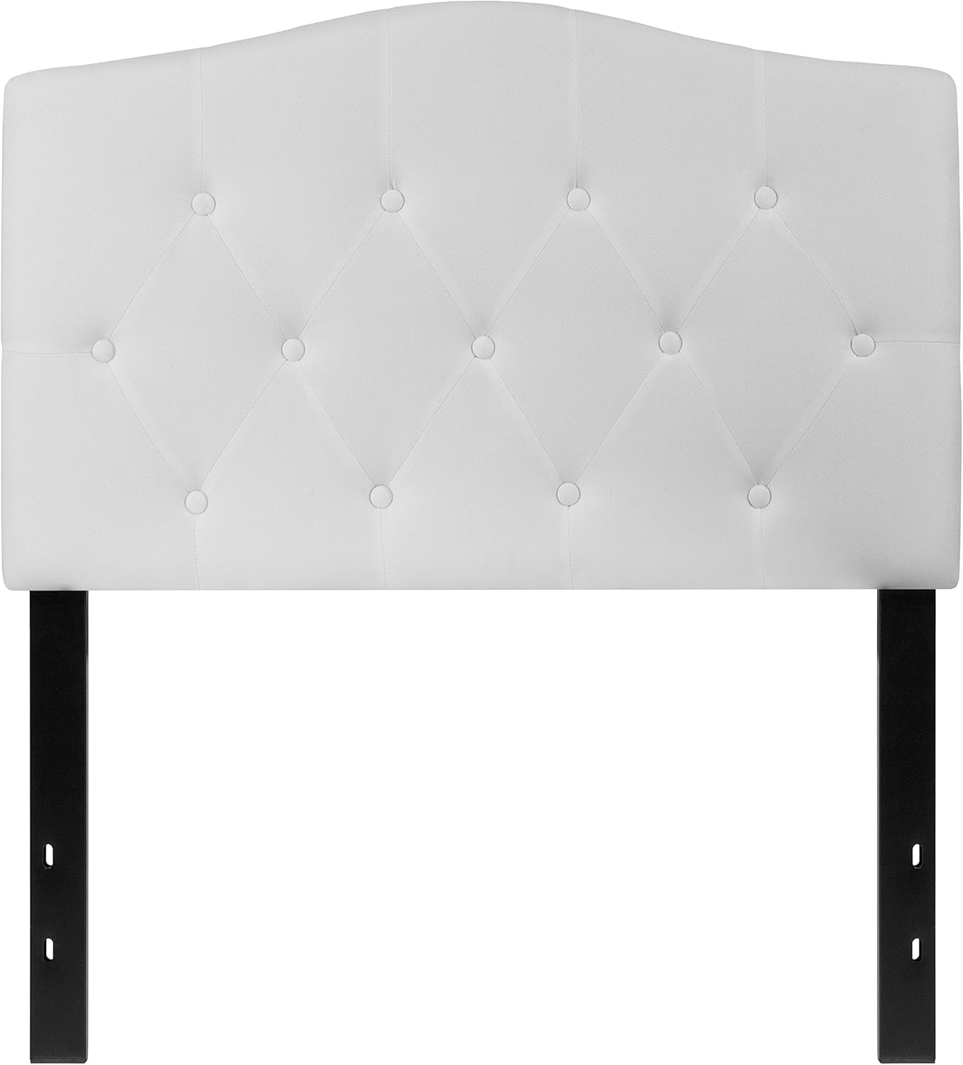 Cambridge Tufted Upholstered Twin Size Headboard in White Fabric