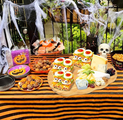 Halloween Pumpkin Shaped Wood Decorations Board Gothic Charcuterie Wooden Boards Serving Platter Tray for Thanksgiving Holiday Home Kitchen Party Decor